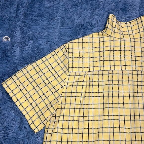 VINTAGE Frog Floral Button Up Collard Shirt Size 18 Womens Retro Yellow Y2K - Picture 4 of 12
